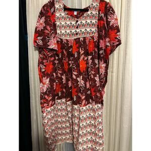 Only Necessities Women’s 4X Muumuu Dress 30” Pit to Pit 45” Length Caftan